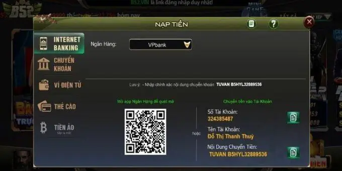 Nạp Tiền B52